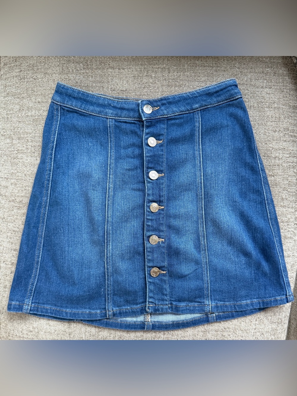 GUESS Denim Button-Front A-Line Mini Skirt | Size 27